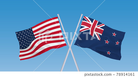 American and New Zealand flags 78914161
