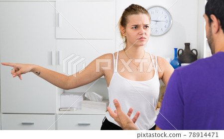 Girl quarrelling with boyfriend 78914471