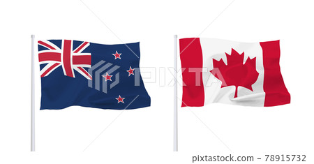 Canadian and New Zealand flags Canadian and New Zealand flags 78915732