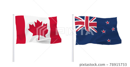 Canadian and New Zealand flags Canadian and New Zealand flags 78915733