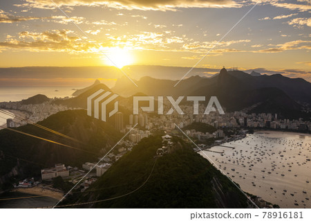 Beautiful panorama of Rio de Janeiro at twilight, Brazil. Sugarloaf Mountain Beautiful panorama of Rio de Janeiro at twilight, Brazil. Sugarloaf Mountain 78916181