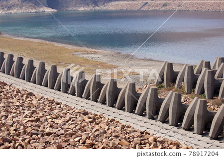 dolos blocks on the dam in UNESCO in Sai Kung, Hong Kong Global Geopark near High Island Reservoir dolos blocks on the dam in UNESCO in Sai Kung, Hong Kong Global Geopark near High Island Reservoir 78917204