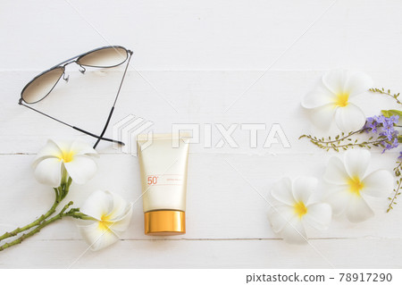 sunscreen spf50, sunglasses cosmetics for skin face of lifestyle woman relax sunscreen spf50, sunglasses cosmetics for skin face of lifestyle woman relax 78917290