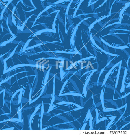 Vector seamless pattern of blue zigzags and corners. Vector seamless geometric pattern of abstract shapes from stripes and lines. Bright blue background marine motif for decoration of fabrics or Vector seamless pattern of blue zigzags and corners. Vector seamless geometric pattern of abstract shapes from stripes and lines. Bright blue background marine motif for decoration of fabrics or 78917562