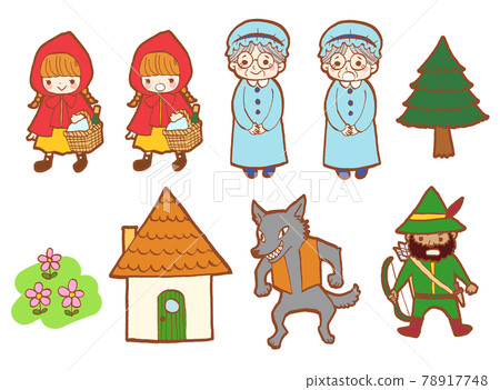 Little Red Riding Hood's illustration character set Little Red Riding Hood's illustration character set 78917748