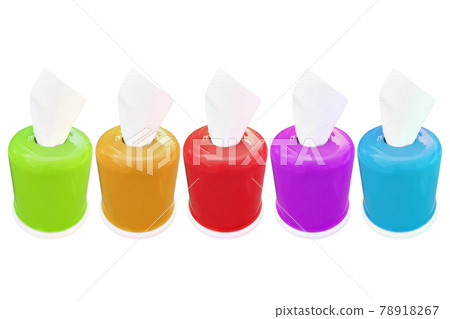 Colorful Tissue box on a white background 78918267