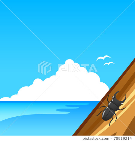 Illustration image of the sea and stag beetle 78919214