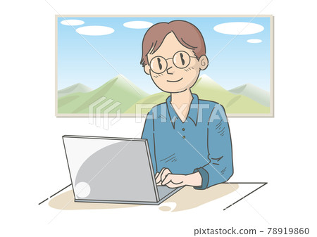 Worcation image-A man who works in telework 78919860