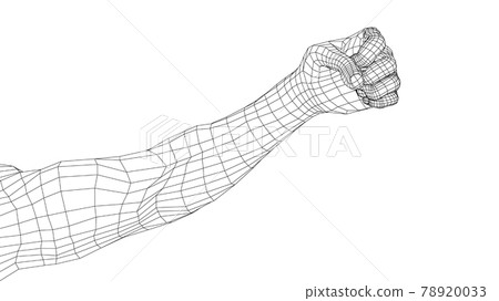Male clenched his fist. Vector 78920033