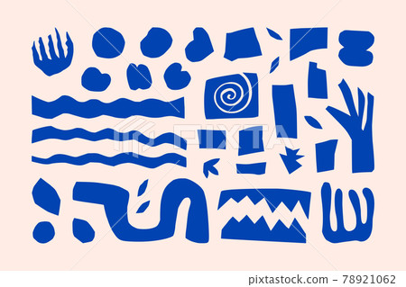 Inspired Matisse Geometric and Organic Shapes in a trendy minimal style. Vector Art Collage Elements made of cut paper 78921062
