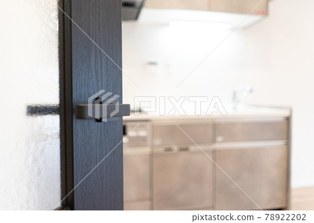 Kitchen looking through a modern door Kitchen looking through a modern door 78922202