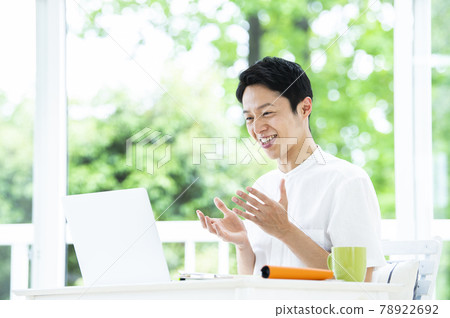 Male telework online meeting Male telework online meeting 78922692