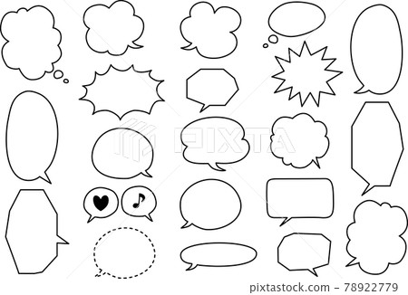 Hand-painted various balloon black and white set 78922779