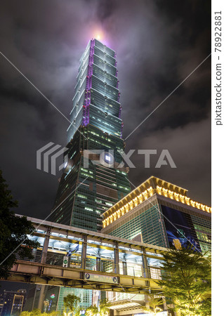 night view of Taipei 101 skyscrapers in Taipei, Taiwan. the Xinyi District is a prime shopping area in Taipei, anchored by a number of department stores and malls. night view of Taipei 101 skyscrapers in Taipei, Taiwan. the Xinyi District is a prime shopping area in Taipei, anchored by a number of department stores and malls. 78922881