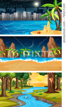 Set of different nature horizontal scenes Set of different nature horizontal scenes 78923184