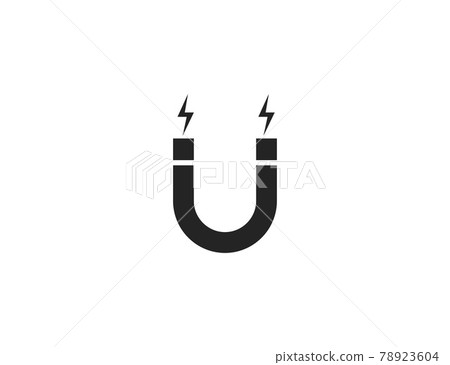 Magnetic attraction, magnet icon on white background. Vector illustration. 78923604