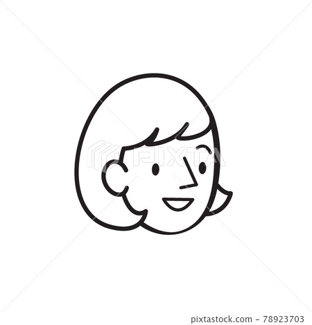 Female illustration facial expression monochrome 78923703