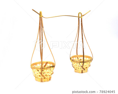 basket bamboo for carry a yoke on a shoulder pole basket bamboo for carry a yoke on a shoulder pole 78924045