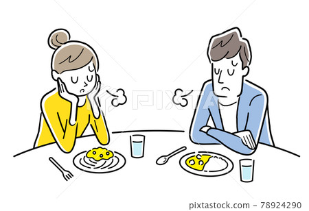 Vector Illustration Material: Men and women with no appetite 78924290