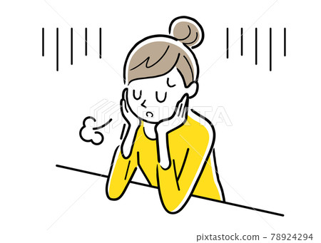 矢量插圖素材：嘆息和沮喪的女人 78924294