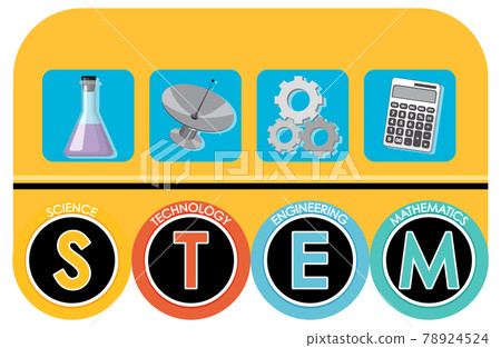 STEM education font banner with learning elements STEM education font banner with learning elements 78924524