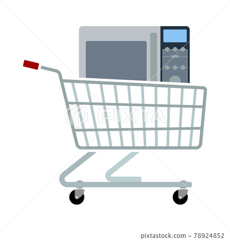 Shopping Cart With Microwave Oven Icon Shopping Cart With Microwave Oven Icon 78924852