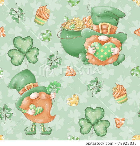 Seamless pattern. Gnome for St. Patrick's Day 78925835