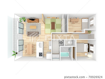 Bird's-eye perspective seen from directly above the house 78926924