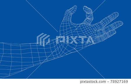 Hand hold some tiny or thin object. Vector Hand hold some tiny or thin object. Vector 78927169