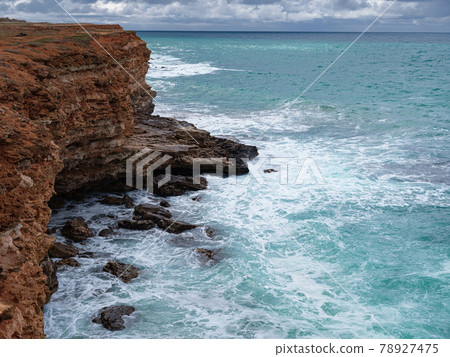 view of ocean waves and a fantastic rocky shore view of ocean waves and a fantastic rocky shore 78927475