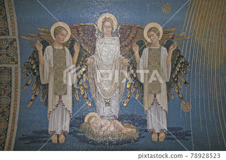 Angels, mosaic, Basilica of the Transfiguration, Mount Tabor, Israel Angels, mosaic, Basilica of the Transfiguration, Mount Tabor, Israel 78928523