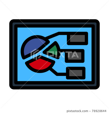 Tablet With Analytics Diagram Icon Tablet With Analytics Diagram Icon 78928644