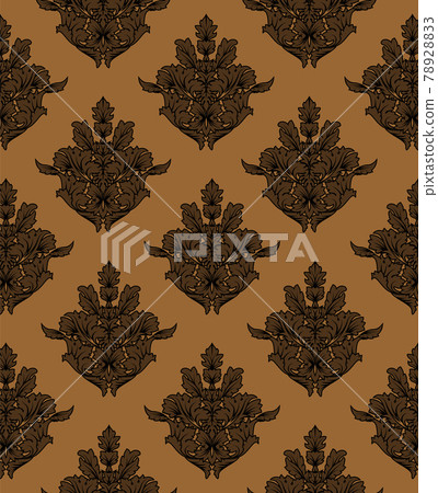 Damask Seamless Outline Pattern 78928833