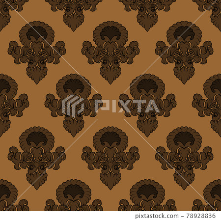 Damask Seamless Outline Pattern 78928836