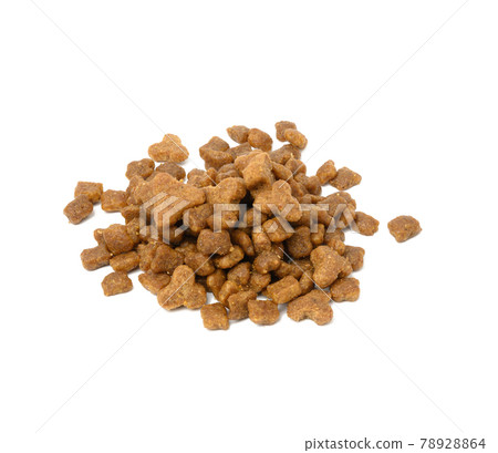 pile of food for little kittens isolated on white background pile of food for little kittens isolated on white background 78928864