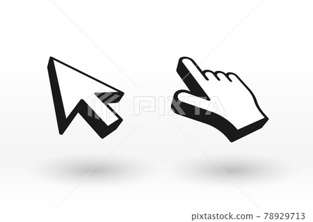 mouse cursor and pointer in 3d style - Stock Illustration [78929713] - PIXTA