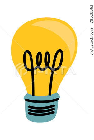Light bulb yellow cartoon vector 78929963