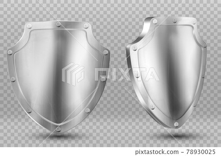 Metal shields with frames and rivets, steel panels 78930025