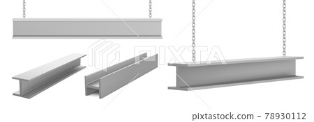 Steel beams metal industrial girders on chain Steel beams metal industrial girders on chain 78930112