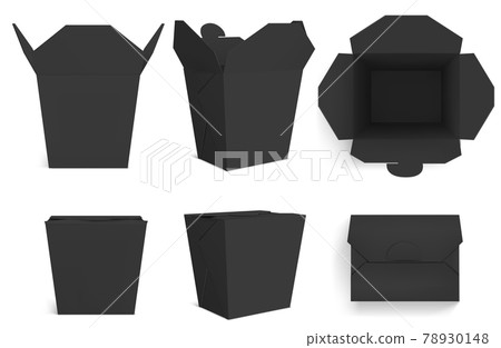 Empty black Wok box, packaging for chinese food 78930148