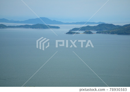 從幻影彩虹台上看到的笠岡群島和園內半島 岡山縣笠岡市 1 78930383