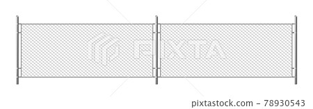 Metal chain link fence, segment of rabitz grid Metal chain link fence, segment of rabitz grid 78930543