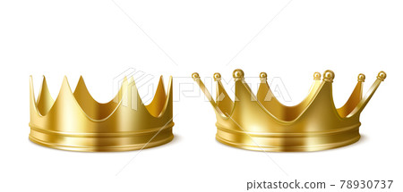 Golden crowns for king or queen crowning headdress Golden crowns for king or queen crowning headdress 78930737