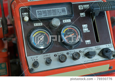 Close up of a fire truck machine engine components, an emergency accident rescue safty and security equipment in station. Ambulance. Service. Close up of a fire truck machine engine components, an emergency accident rescue safty and security equipment in station. Ambulance. Service. 78930776
