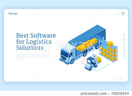 Software for logistics solutions isometric landing Software for logistics solutions isometric landing 78930834