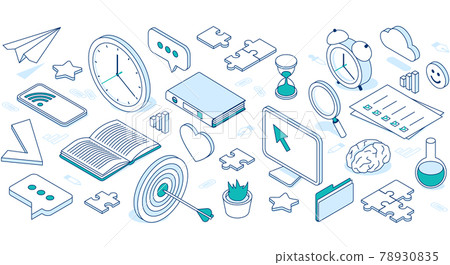 Vector set of business isometric icons Vector set of business isometric icons 78930835