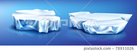Ice floes iceberg pieces, glacier on frozen water 78931026