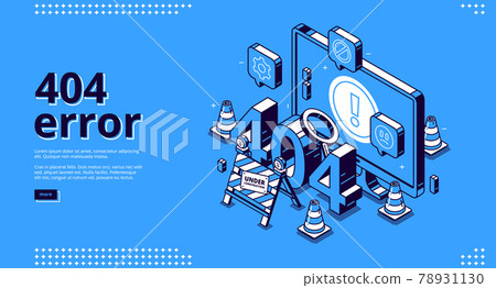 404 error isometric landing banner warning message 404 error isometric landing banner warning message 78931130