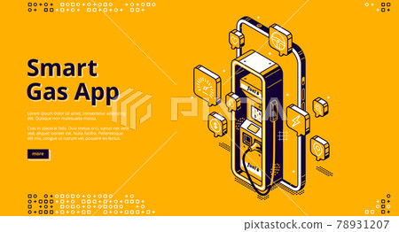 Vector landing page smart gas app 78931207