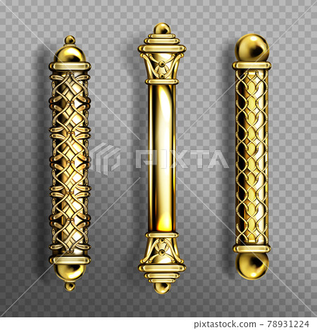 Gold door handles in baroque style, classic knobs Gold door handles in baroque style, classic knobs 78931224